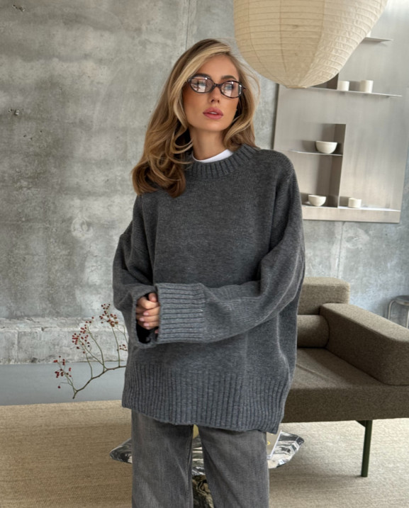 109 Светр в’язаний з акцентним коміром